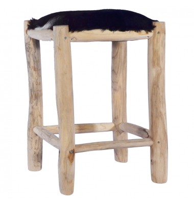  Baro taburetė, tikra ožkos oda ir tikmedžio medienos masyvas  - Baro kėdės - 1
