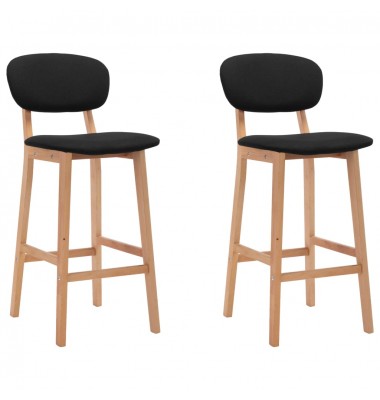  Baro taburetės, 2vnt., juodos spalvos, audinys - Baro kėdės - 1