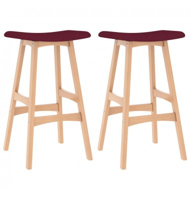  Baro taburetės, 2vnt., raudonojo vyno spalvos, audinys  - Baro kėdės - 1