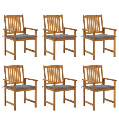  Sodo kėdės su pagalvėlėmis, 6vnt., akacijos medienos masyvas - Lauko kėdės - 1