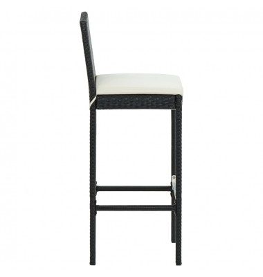  Sodo baro taburetės su pagalvėlėmis, 4vnt., juodos, poliratanas - Baro kėdės - 5