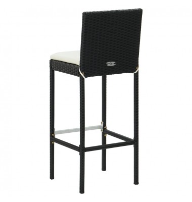  Sodo baro taburetės su pagalvėlėmis, 4vnt., juodos, poliratanas - Baro kėdės - 6