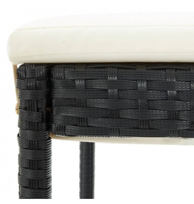  Sodo baro taburetės su pagalvėlėmis, 4vnt., juodos, poliratanas - Baro kėdės - 8