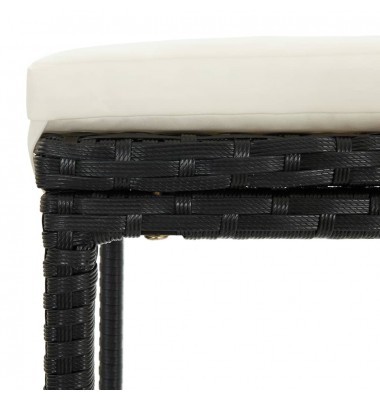  Baro taburetės su pagalvėlėmis, 4vnt., juodos, poliratanas - Baro kėdės - 6