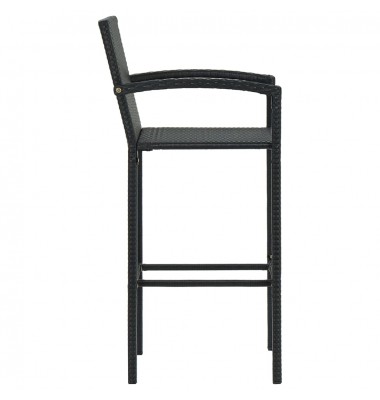  Baro taburetės, 2vnt., juodos spalvos, poliratanas - Baro kėdės - 4