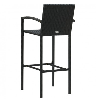  Baro taburetės, 2vnt., juodos spalvos, poliratanas - Baro kėdės - 5