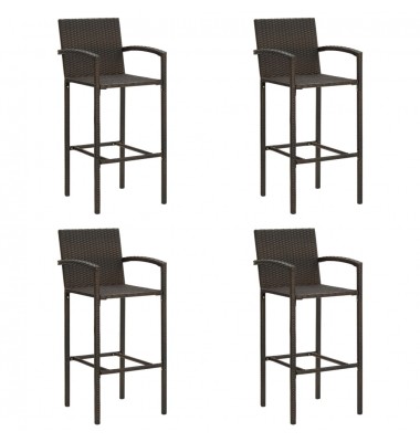  Baro taburetės, 4vnt., rudos spalvos, poliratanas - Baro kėdės - 1