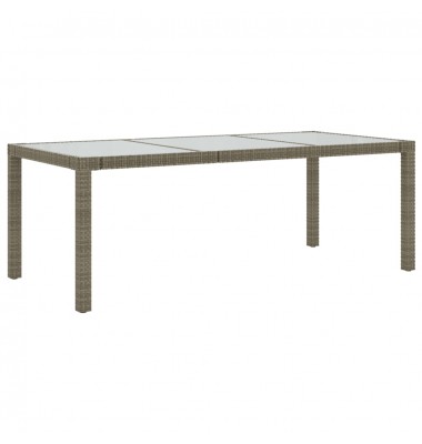  Sodo stalas, pilkas, 190x90x75cm, grūdintas stiklas/poliratanas - Lauko stalai, staliukai - 2