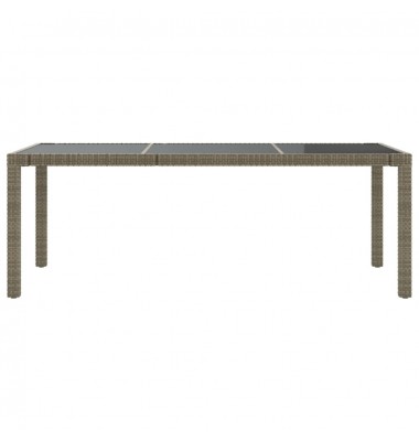  Sodo stalas, pilkas, 190x90x75cm, grūdintas stiklas/poliratanas - Lauko stalai, staliukai - 3