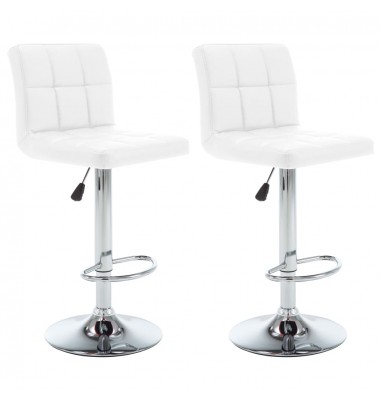  Baro taburetės, 2vnt., baltos spalvos, dirbtinė oda  - Baro kėdės - 1