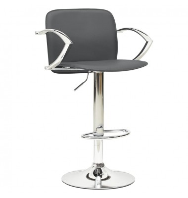  Baro taburetės, 2vnt., pilkos spalvos, dirbtinė oda - Baro kėdės - 2