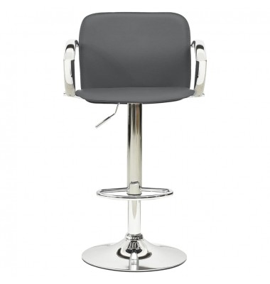  Baro taburetės, 2vnt., pilkos spalvos, dirbtinė oda - Baro kėdės - 3