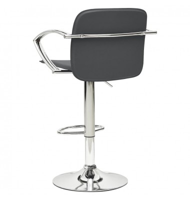  Baro taburetės, 2vnt., pilkos spalvos, dirbtinė oda - Baro kėdės - 4