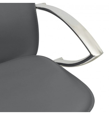 Baro taburetės, 2vnt., pilkos spalvos, dirbtinė oda - Baro kėdės - 7
