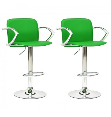  Baro taburetės, 2vnt., žalios spalvos, dirbtinė oda - Baro kėdės - 1
