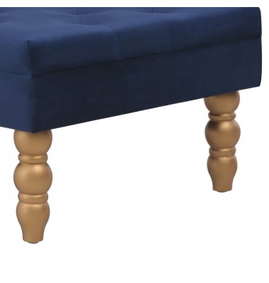 Taburetė, tamsiai mėlynos spalvos, 60x60x36cm, aksomas - Valgomojo Kėdės - 3