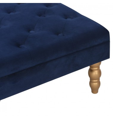 Taburetė, tamsiai mėlynos spalvos, 60x60x36cm, aksomas - Valgomojo Kėdės - 4