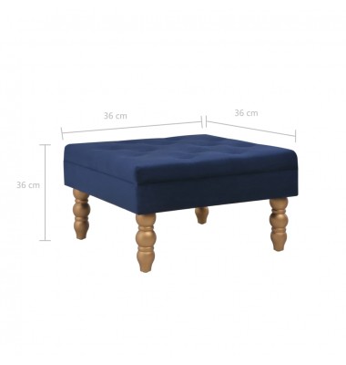 Taburetė, tamsiai mėlynos spalvos, 60x60x36cm, aksomas - Valgomojo Kėdės - 6