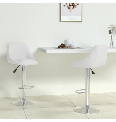  Baro taburetės, 2vnt., baltos spalvos, dirbtinė oda  - Baro kėdės - 1