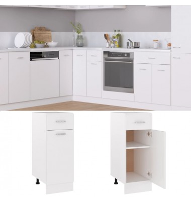  Apatinė spintelė su stalčiumi, balta, 30x46x81,5cm, MDP - Virtuvės spintelės - 2