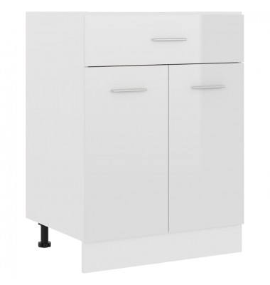  Apatinė spintelė su stalčiumi, balta, 60x46x81,5cm, MDP, blizgi - Virtuvės spintelės - 1