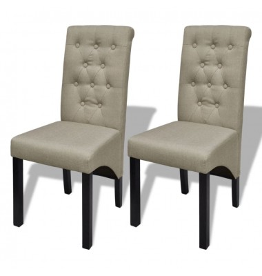  Valgomojo kėdės, 2 vnt., smėlio spalvos, audinys 