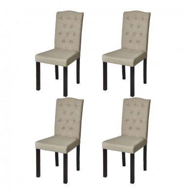  Valgomojo kėdės, 4 vnt., šviesiai rudos spalvos, audinys - Valgomojo Kėdės - 1