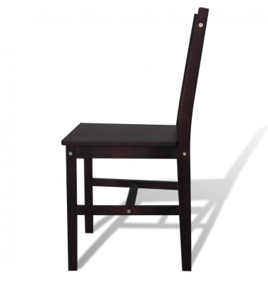  Valgomojo kėdės, 2vnt., tamsiai rudos, pušies mediena  - Valgomojo Kėdės - 2