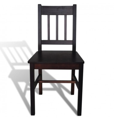  Valgomojo kėdės, 2vnt., tamsiai rudos, pušies mediena  - Valgomojo Kėdės - 3