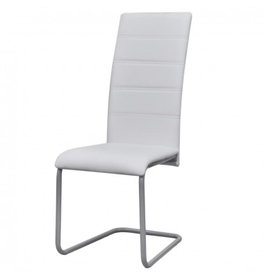  Gembinės valgomojo kėdės, 4 vnt., baltos, dirbtinė oda  - Valgomojo Kėdės - 2
