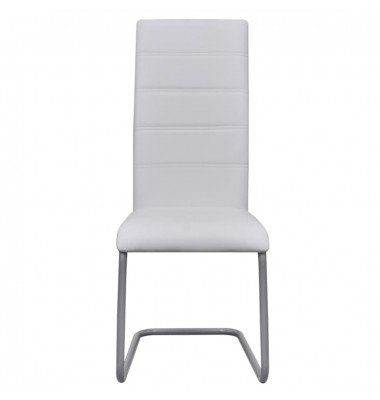  Gembinės valgomojo kėdės, 4 vnt., baltos, dirbtinė oda  - Valgomojo Kėdės - 3