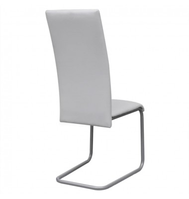  Gembinės valgomojo kėdės, 4 vnt., baltos, dirbtinė oda  - Valgomojo Kėdės - 5