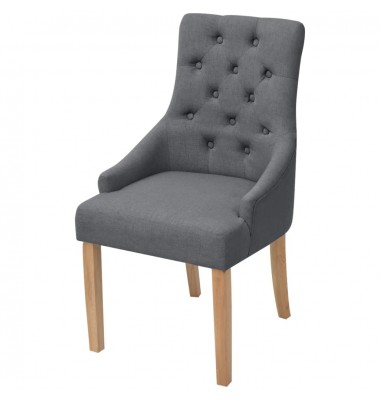  Valgomojo kėdės, 2vnt., tamsiai pilkos, audinys - Valgomojo Kėdės - 2