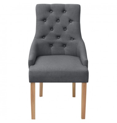 Valgomojo kėdės, 2vnt., tamsiai pilkos, audinys - Valgomojo Kėdės - 3