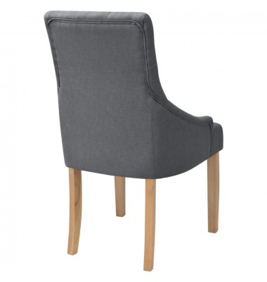  Valgomojo kėdės, 2vnt., tamsiai pilkos, audinys - Valgomojo Kėdės - 4