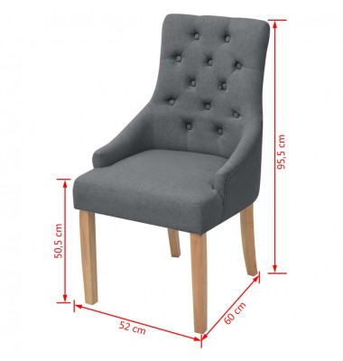  Valgomojo kėdės, 2vnt., tamsiai pilkos, audinys - Valgomojo Kėdės - 6