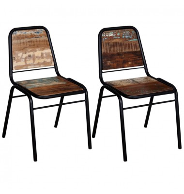  Valgomojo kėdės, 2 vnt., perdirbtos medienos masyvas - Valgomojo Kėdės - 1