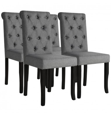 Valgomojo kėdės, 4 vnt., tamsiai pilkos, audinys - Valgomojo Kėdės - 1