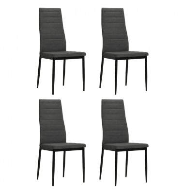  Valgomojo kėdės, 4vnt., tamsiai pilkos, audinys - Valgomojo Kėdės - 1