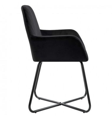  Valgomojo kėdės, 2 vnt., juodos spalvos, aksomas - Valgomojo Kėdės - 4