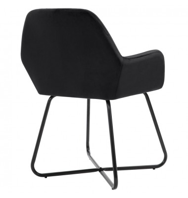  Valgomojo kėdės, 2 vnt., juodos spalvos, aksomas - Valgomojo Kėdės - 5