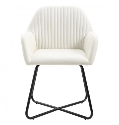  Valgomojo kėdės, 2 vnt., kreminės spalvos, audinys - Valgomojo Kėdės - 3
