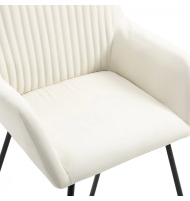  Valgomojo kėdės, 2 vnt., kreminės spalvos, audinys - Valgomojo Kėdės - 6