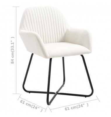  Valgomojo kėdės, 2 vnt., kreminės spalvos, audinys - Valgomojo Kėdės - 8