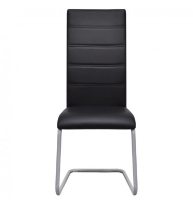  Gembinės valgomojo kėdės, 6 vnt., juodos, dirbtinė oda  - Valgomojo Kėdės - 3