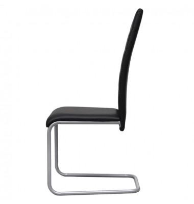  Gembinės valgomojo kėdės, 6 vnt., juodos, dirbtinė oda  - Valgomojo Kėdės - 4