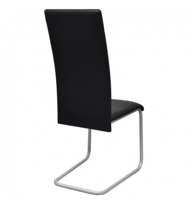 Gembinės valgomojo kėdės, 6 vnt., juodos, dirbtinė oda  - Valgomojo Kėdės - 5