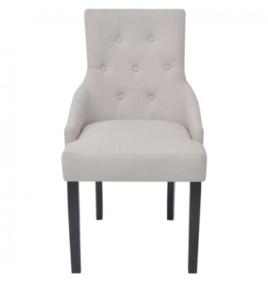  Valgomojo kėdės, 4vnt., kreminės pilkos spalvos, audinys - Valgomojo Kėdės - 3