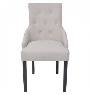  Valgomojo kėdės, 4vnt., kreminės pilkos spalvos, audinys - Valgomojo Kėdės - 4