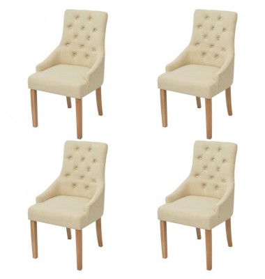 Valgomojo kėdės, 4vnt., kreminės spalvos, audinys - Valgomojo Kėdės - 1